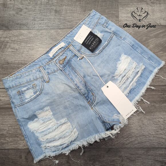 Nature High Rise Denim Shorts Size L - Picture 1 of 7